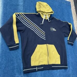 y2k Rocawear logo striped zip up hoodie